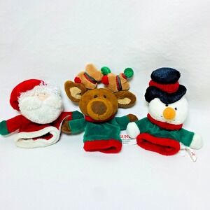 Rare Gund Countdown to Christmas Finger Puppets Reindeer Snowman Santa Claus HTF
